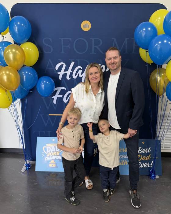 Jeremy Fuller, owner of Oklahoma Bath Professionals in Tulsa, with his family