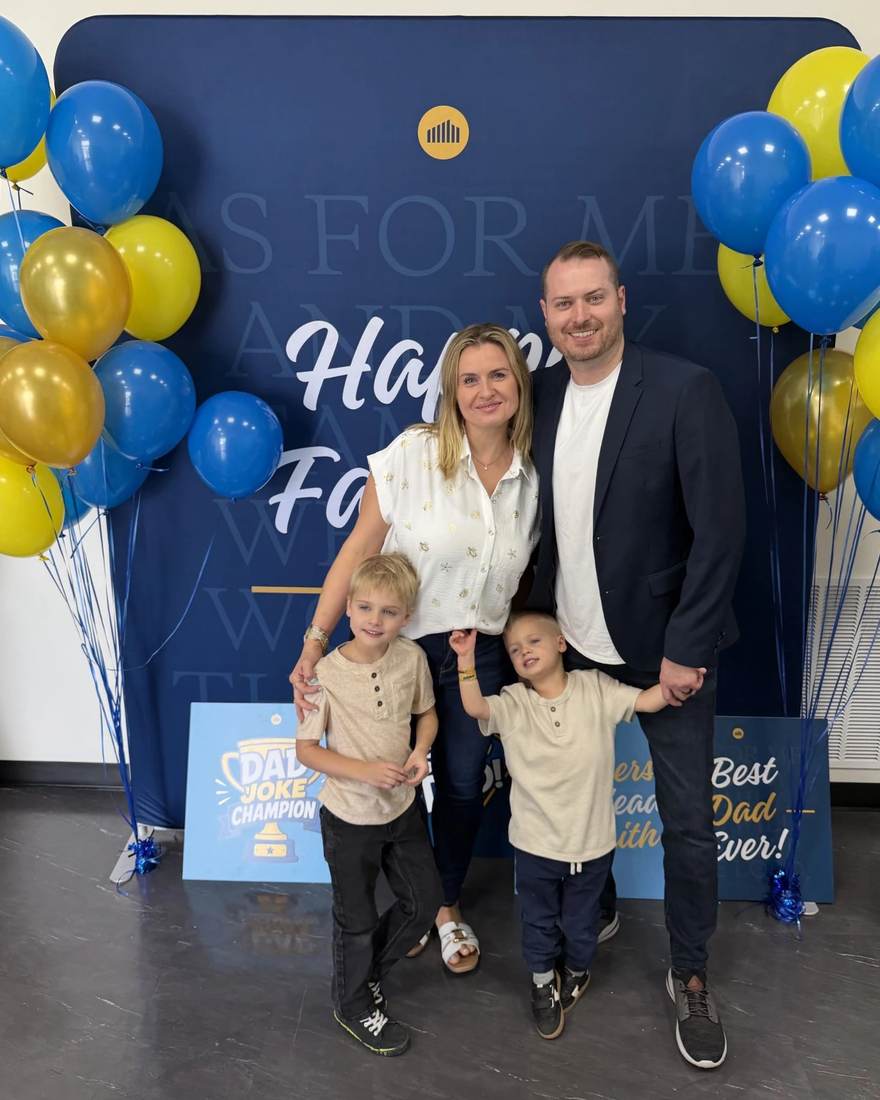 Jeremy Fuller, owner of Oklahoma Bath Professionals in Tulsa, with his family